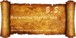 Baranszky Stefánia névjegykártya